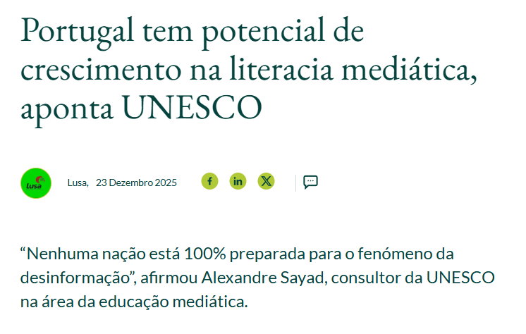 Portugal tem potencial de crescimento na literacia mediática, aponta UNESCO